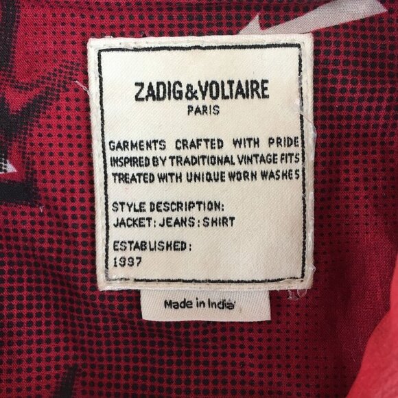 Zadig & Voltaire Women's Size Large Liya Cuir Moto Biker Leather Jacket Red - Picture 14 of 16